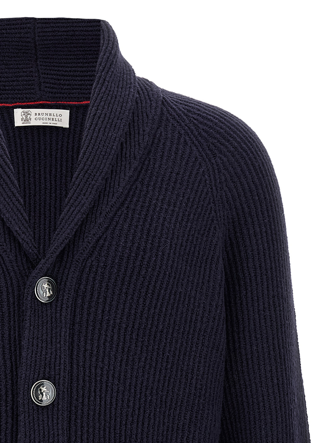 Brunello Cucinelli Shawl Neck Cardigan Maglioni - Blu | 34b127c40cf8ca445ff236f3a210b6caef1748b2