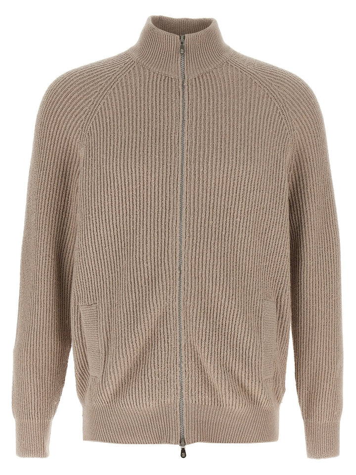 Brunello Cucinelli Zip Cardigan Maglioni - Beige | a4c295d7198e75ddd0ffced2fb1fda0a2cd9b937