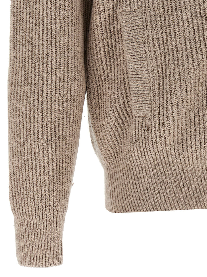 Brunello Cucinelli Zip Cardigan Maglioni - Beige | aa18befdb9c2cc7d75350428eae8eb5357cc6917