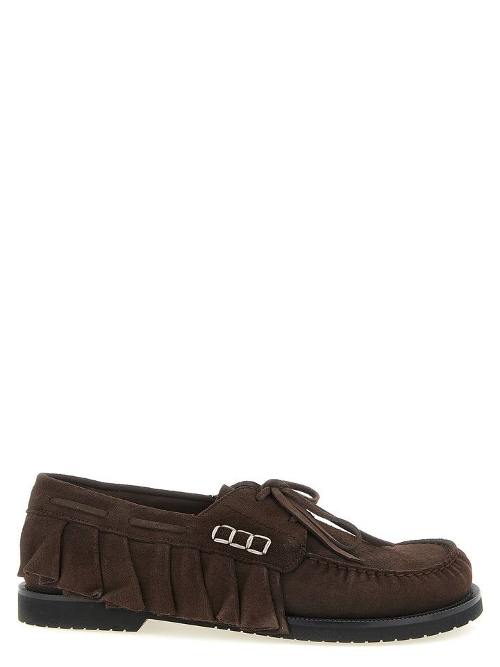 J.W. Anderson Suede Volant Boat Shoe Mocassini - Marrone | d14d7268ac6ec35e0e88aeb0bd8c405037bdc2b7