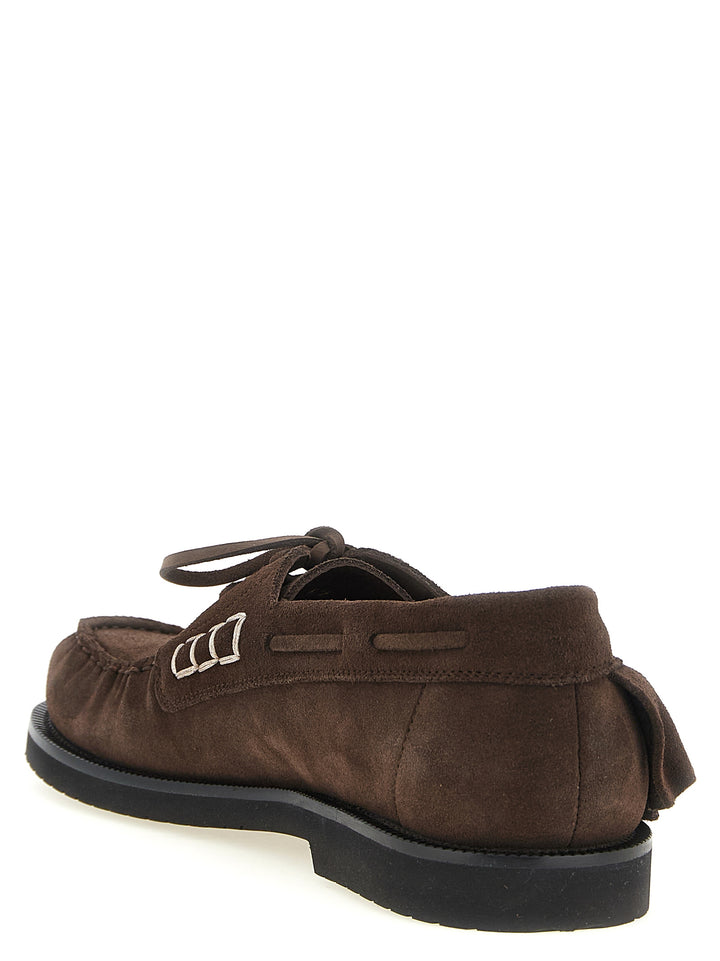 J.W. Anderson Suede Volant Boat Shoe Mocassini - Marrone | f5023bd40cb091a36adf1fe86a737e6f0b732251