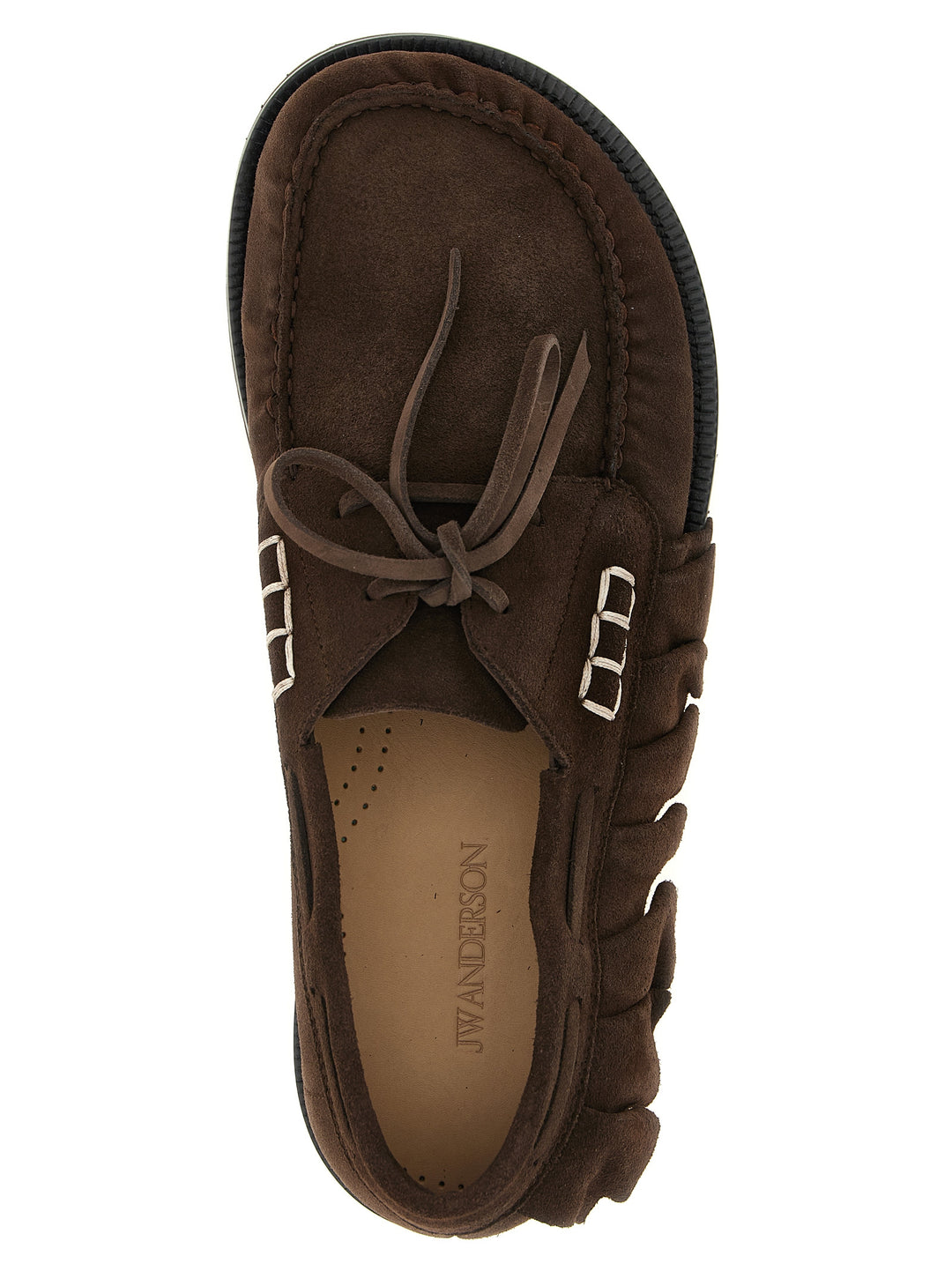 J.W. Anderson Suede Volant Boat Shoe Mocassini - Marrone | 5833f3e4734b4a7ede31d136b5d4bfbbf5fa3035
