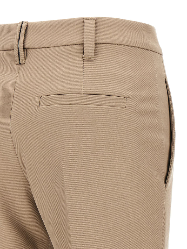 Brunello Cucinelli Monile Cotton Pantaloni - Beige | 10e6d7cea68a1220f6d2b9bd57d1efbe294984cd