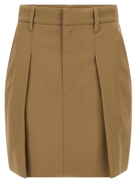 Pleated Skirt Gonne Marrone