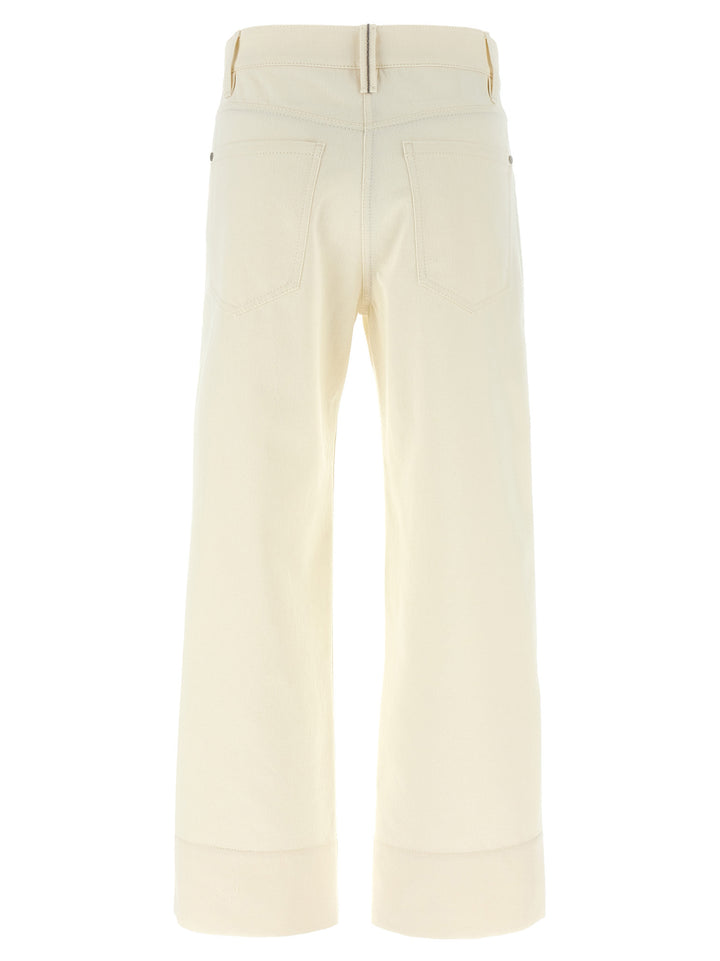Brunello Cucinelli Monile Crop Pantaloni - Beige | b93ab8af57c6b0153bd984b063444a9b120dd7b4