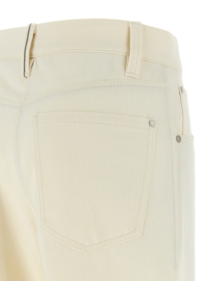 Brunello Cucinelli Monile Crop Pantaloni - Beige | 726f9ed1d8178d7a39617203656b5143165ee9ef