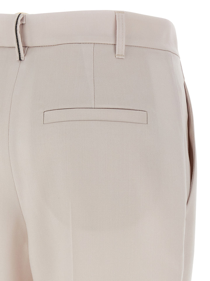 Brunello Cucinelli Wool Pantaloni - Bianco | 6c7c5a662e5229e73320f7602e4db12dc00b120e