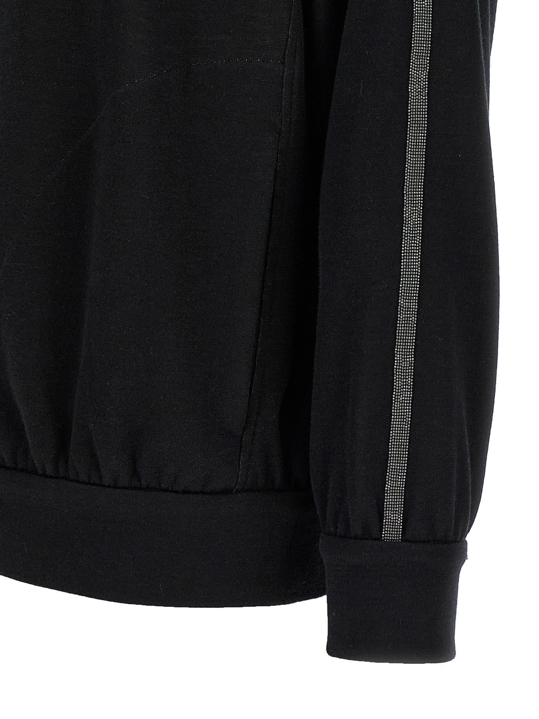 Brunello Cucinelli Shiny Trims Felpe - Nero | 670f87b1f66712985f934c1f980d18601024a0cc