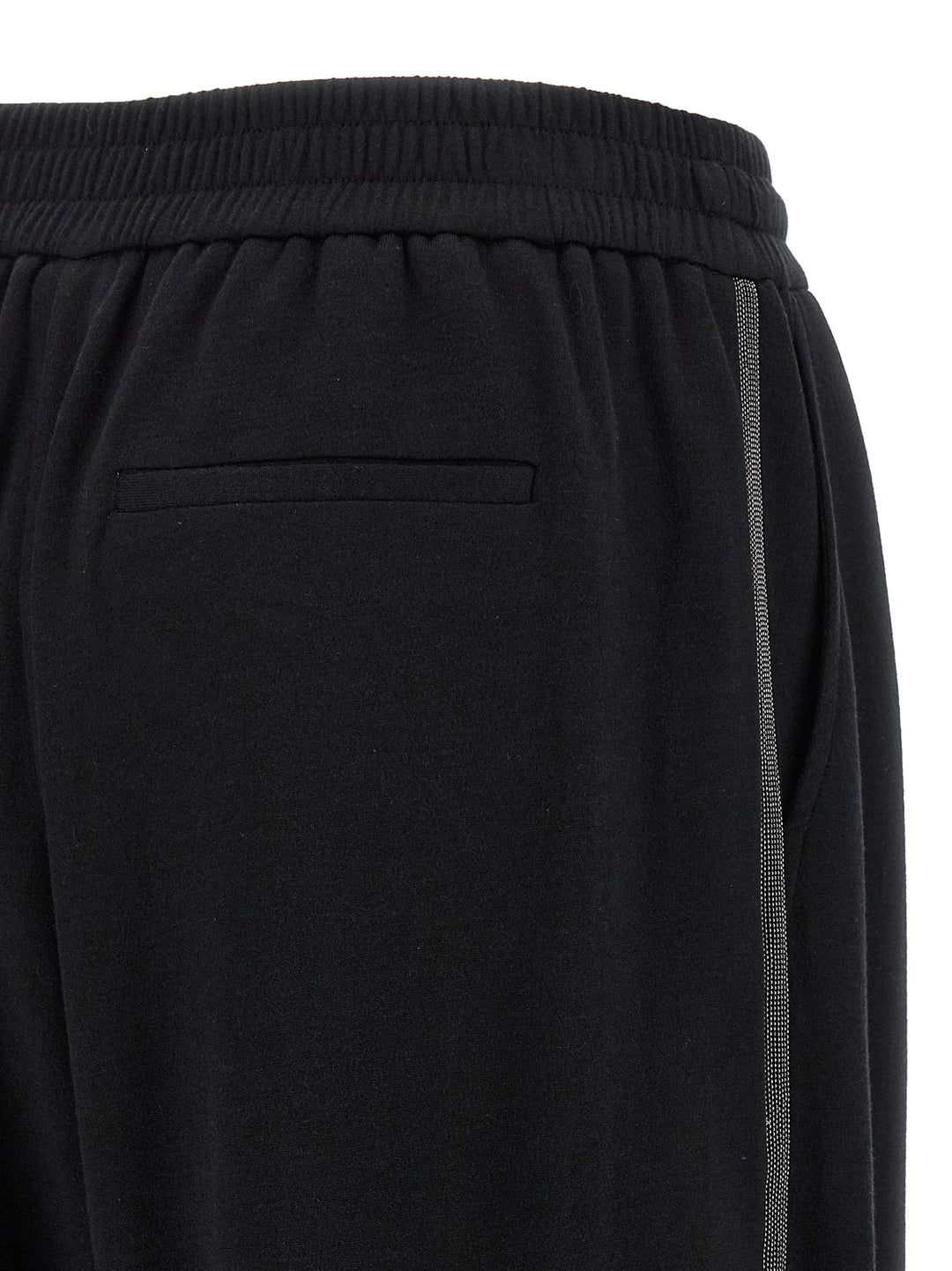 Brunello Cucinelli Shiny Trims Pantaloni - Nero | 607705c624efe82ac961e6b16ecf5c3f813b9858