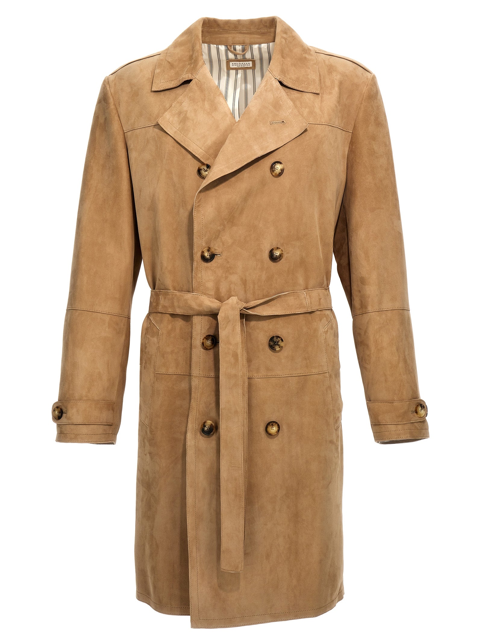 Suede Trench Coat Trench E Impermeabili Beige