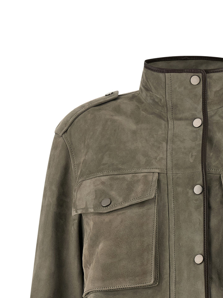 Brunello Cucinelli Couture Suede Jacket Puffer Jackets - Grigio | 42d60614fcc02feb34f7ea2d6876573e5a744750