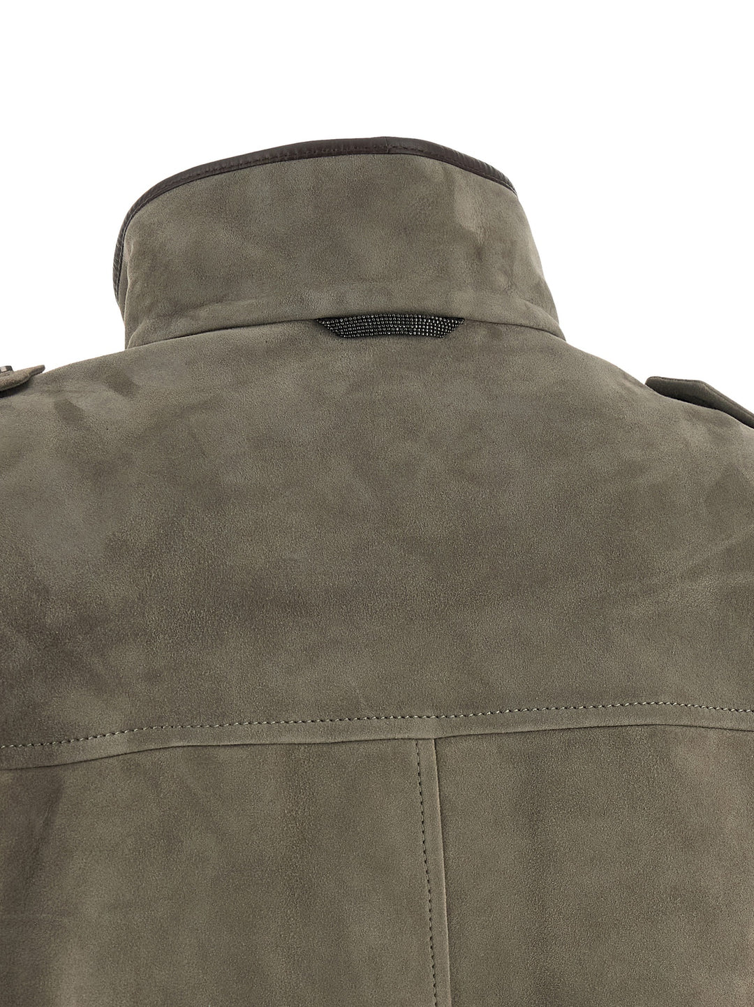 Brunello Cucinelli Couture Suede Jacket Puffer Jackets - Grigio | db95d12b87ff9bda61ca9d9a627c10b19ca87c63