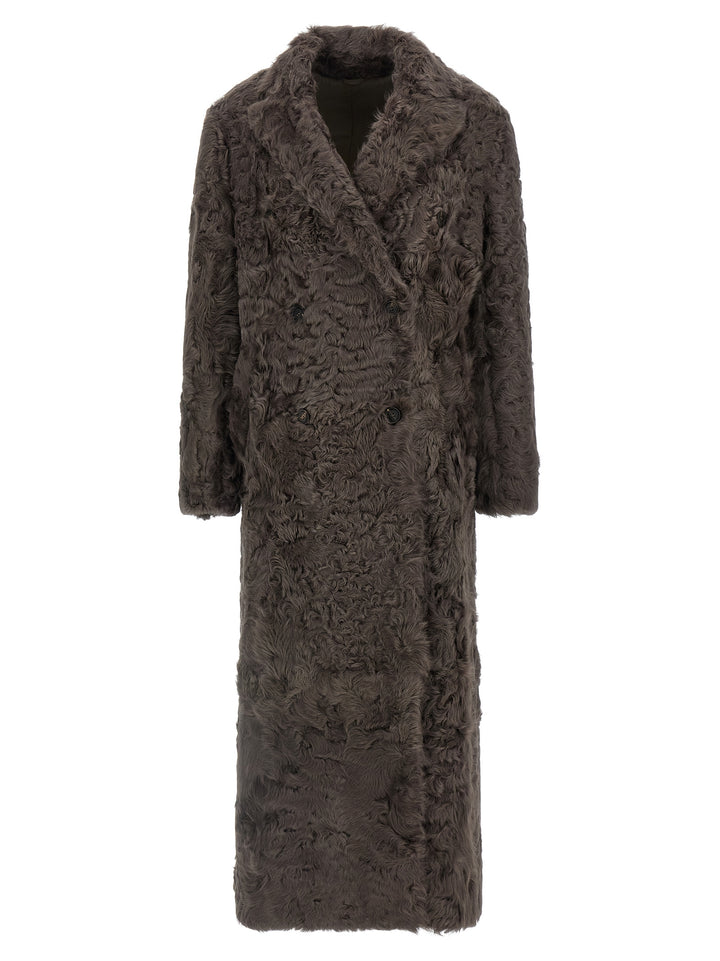 Brunello Cucinelli Wavy Shearling Coat Pellicce - Marrone | 1608c99ee80cc11a29aa1f0f066b7e1405c3669d