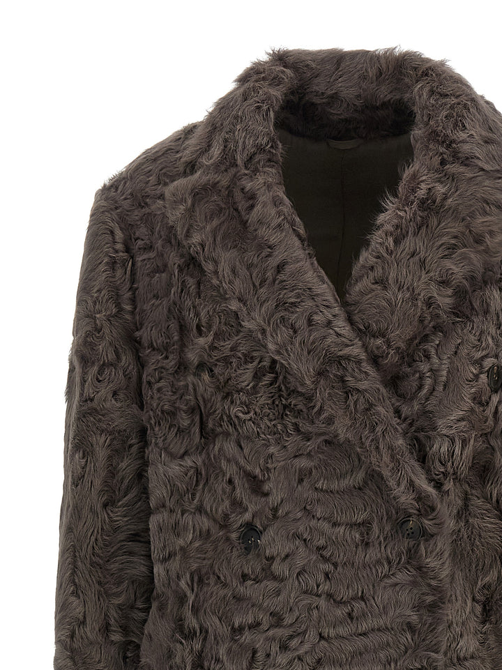 Brunello Cucinelli Wavy Shearling Coat Pellicce - Marrone | 49d9be6afc6c7688e13d9944d0a05263d18c7f50