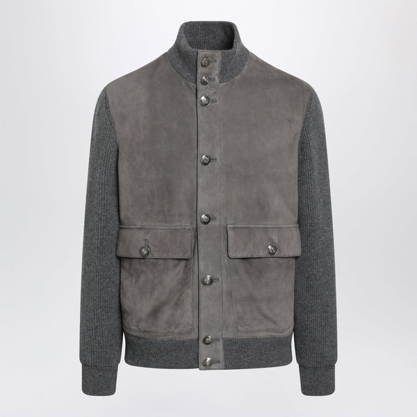 Steel Gesteppte Jacke aus Leder und Kaschmir