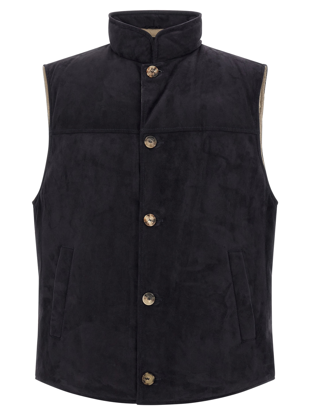 Brunello Cucinelli Suede Vest Gilet - Blu | ca293e5dce45be8ec05ea18a08da9559f286781f