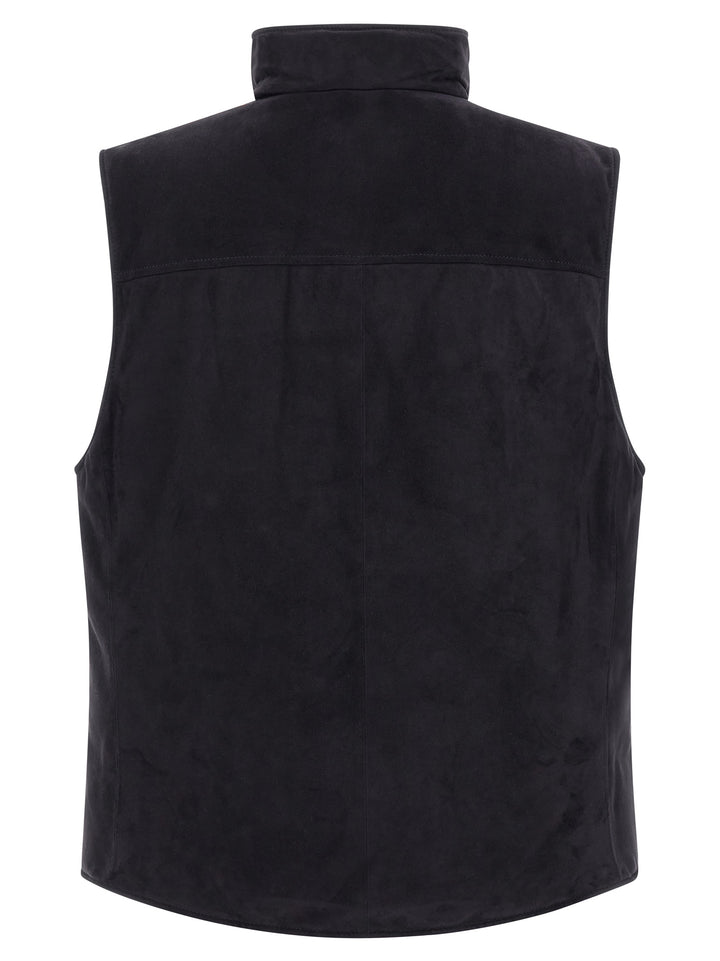 Brunello Cucinelli Suede Vest Gilet - Blu | e30d4709bd3f7eee96976d1708487f7285b439ae
