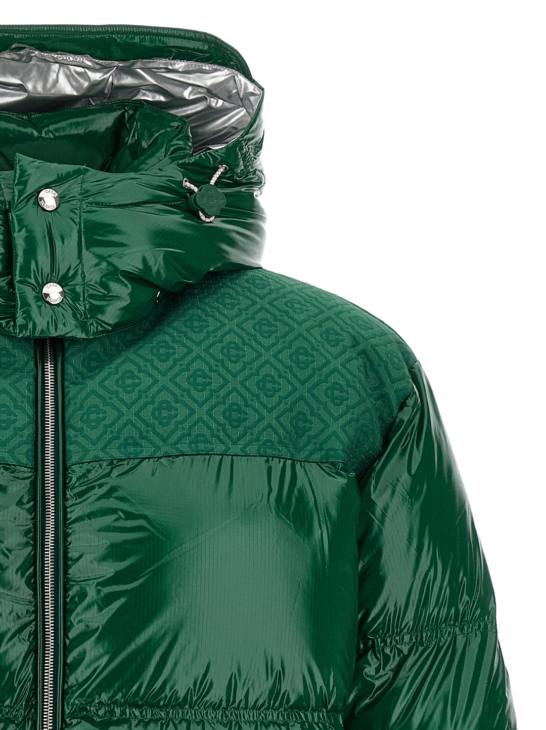 Casablanca Nylon Puffer Puffer Jackets - Verde | cd86a47b71b04446c303001e9e10366ce9446fcc