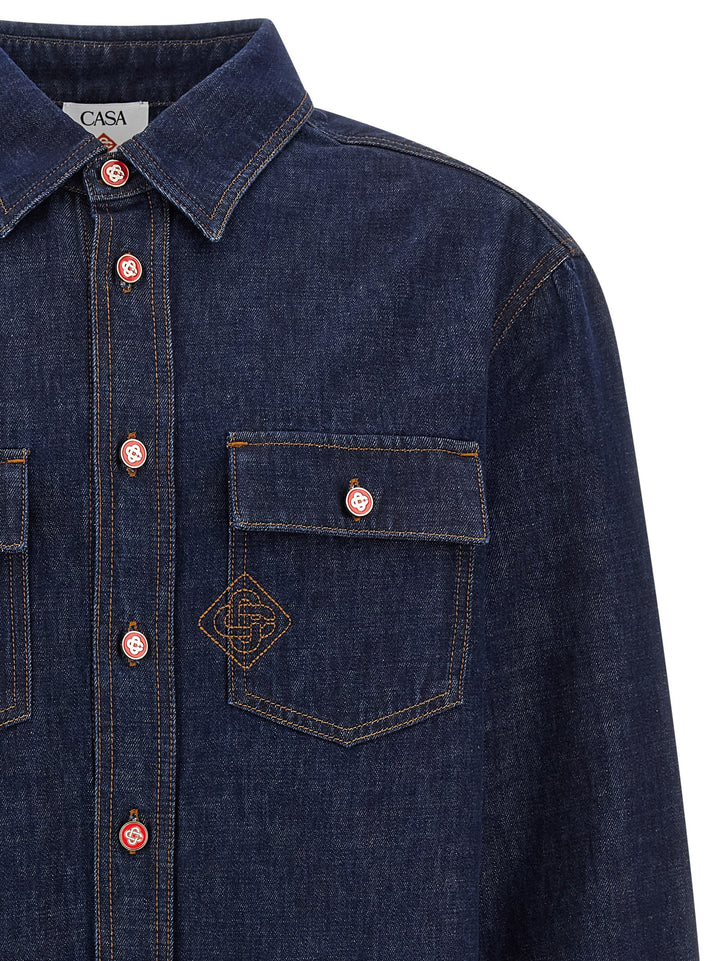 Casablanca Denim Shirt Camicie - Blu | 512e0aa33bf1d06466f067eedad003b177fe6697