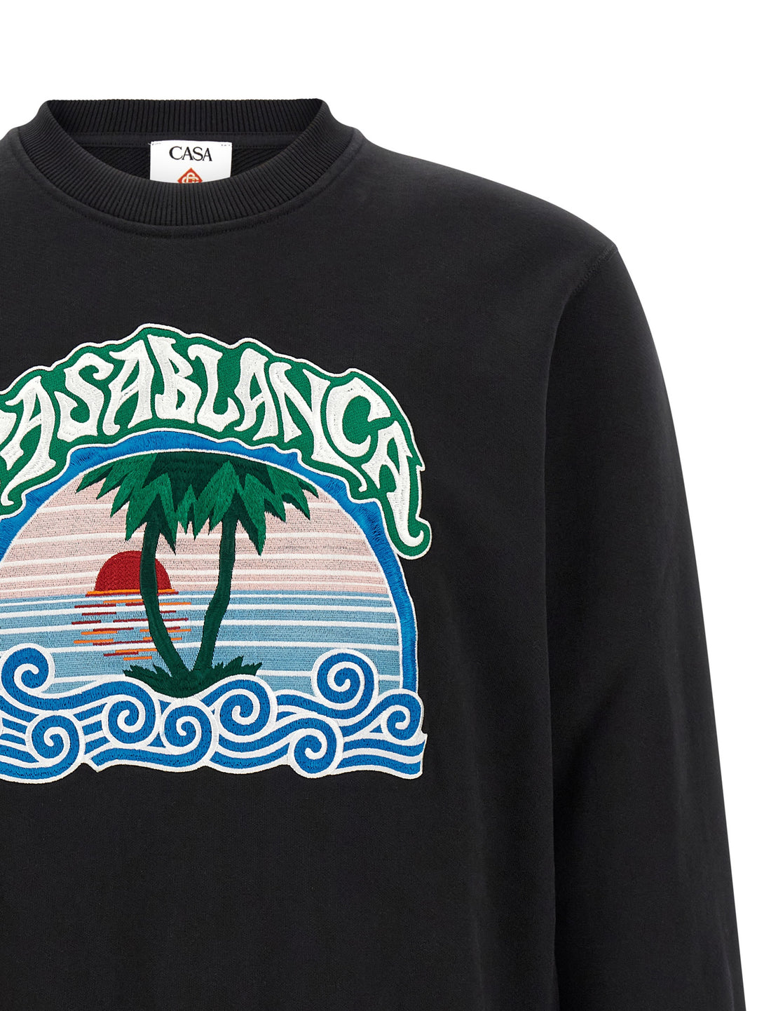 Casablanca Palm Tree Emblem Felpe - Nero | a136665b5b6a3b0da3f587ec3ad871dedb239d9f