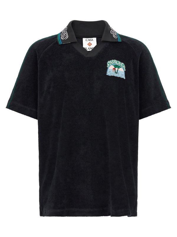 Towelling Polo Nero