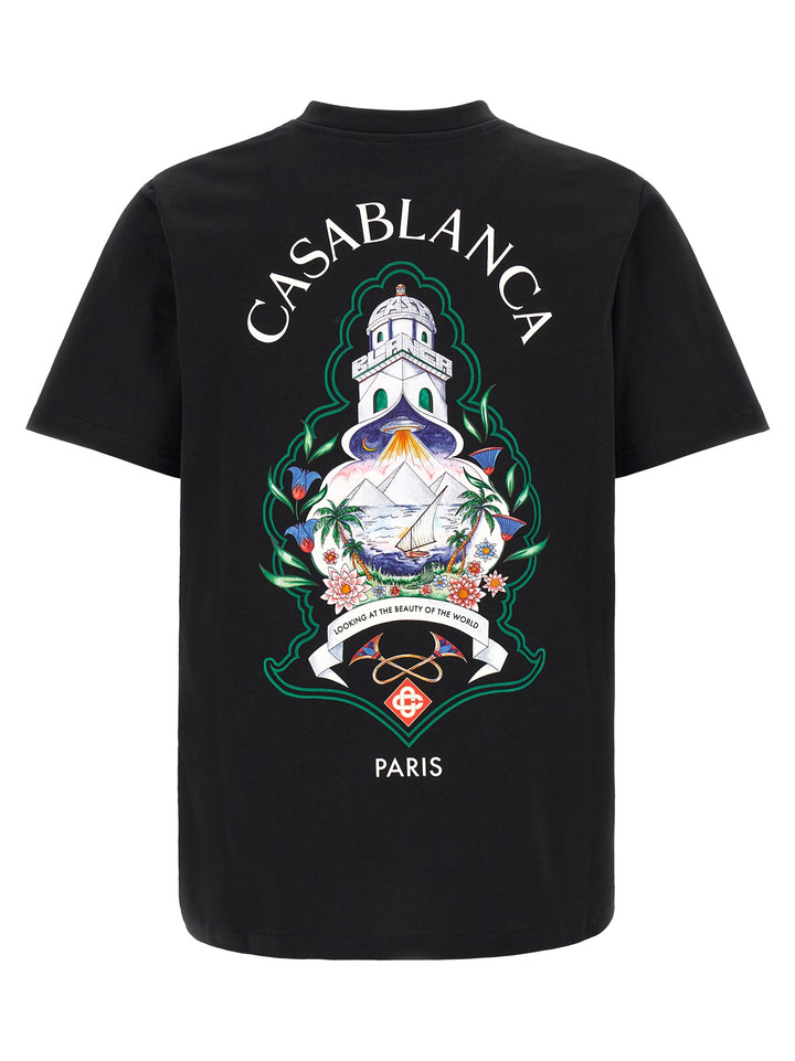 Casablanca Hotel Emblem T shirt - Nero | d74dbc1024548fe94d8cc708e9624d503d38c186