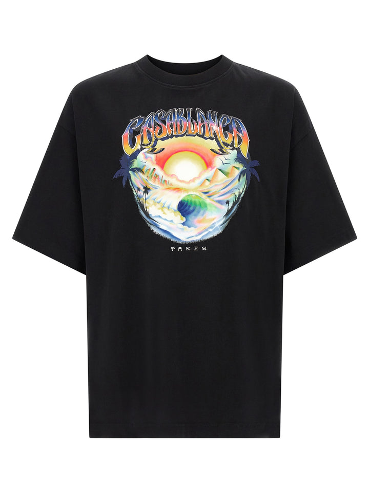 Casablanca Airspray T shirt - Nero | d22d949830fce1dc37c47d1133b7d97d212b87b5