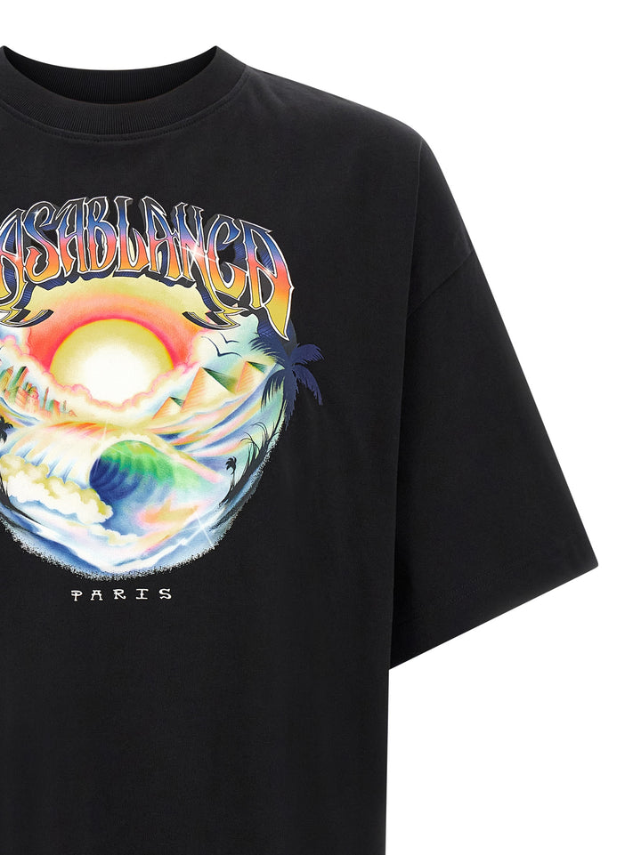 Casablanca Airspray T shirt - Nero | f686dcbe52b0a3e02d98a263100900cf2770be5c