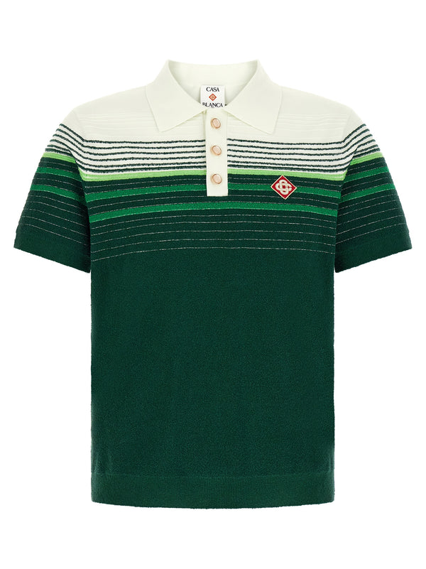 Bouclé Stripes Polo Verde