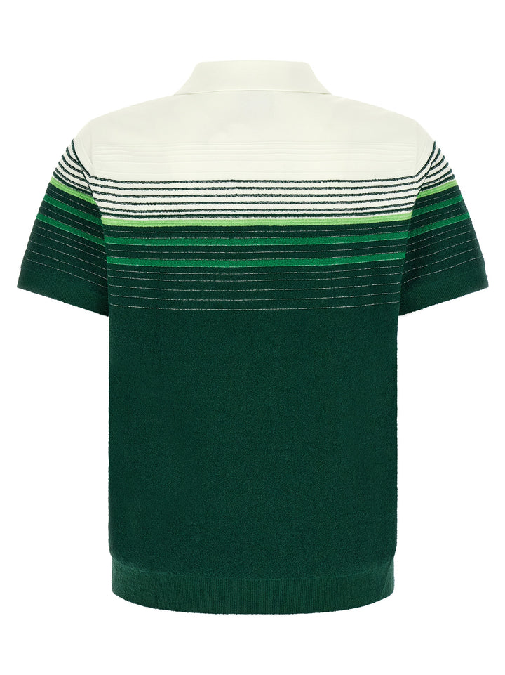 Casablanca Bouclé Stripes Polo - Verde | 60b35929a15a50905385f84c98a2248971cd9a18