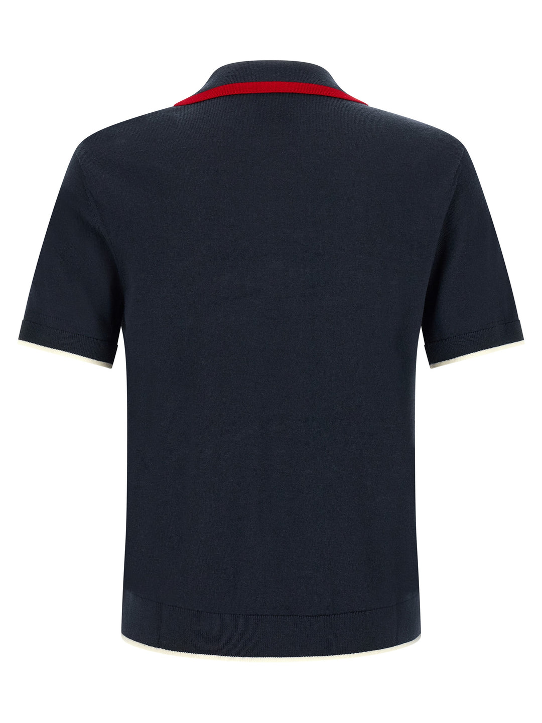 Casablanca Knit  Shirt With Zip Polo - Blu | c311661537ea3880b203ab602403c9744fc65eb3