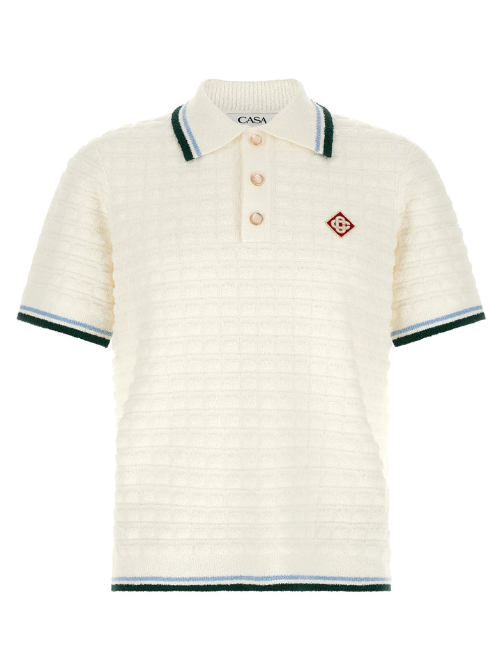 Casablanca Bouclé  Shirt Polo - Bianco | da3b2ad1132cbcacb90b8c7716242cdd6ad15e4d