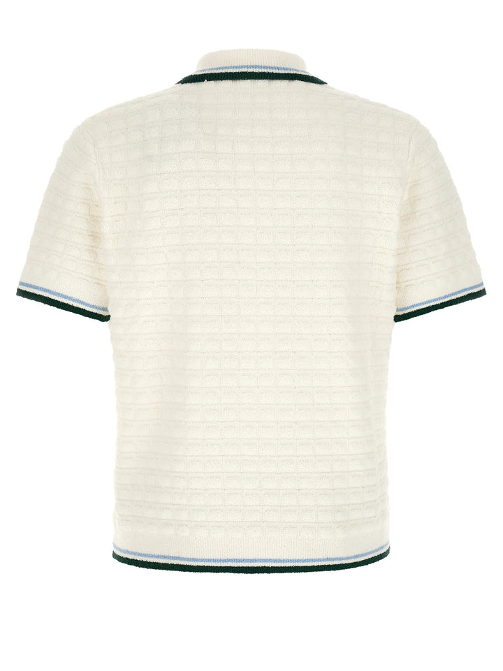 Casablanca Bouclé  Shirt Polo - Bianco | 91d55384dc6e46845201cd7f9c4e165be47250f5
