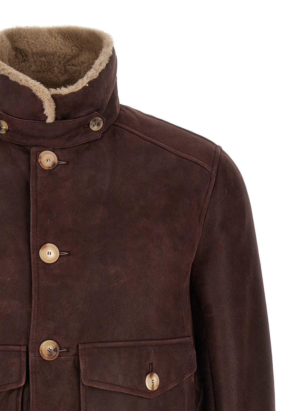 Brunello Cucinelli Aviator Jacket Puffer Jackets - Marrone | 8de13b95f6f38419dbeba016c3cf6c4e3b130302