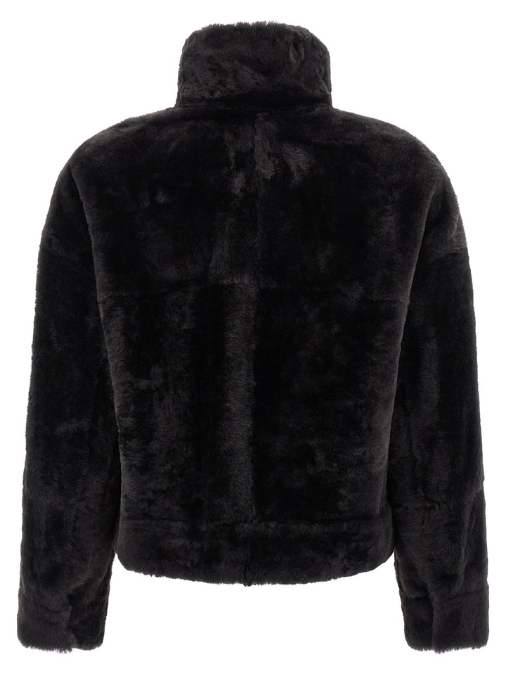 Brunello Cucinelli Shiny Zipper Pull Pellicce - Grigio | 09768b4126fd690f9ab4a414ebefe9e3335f223e