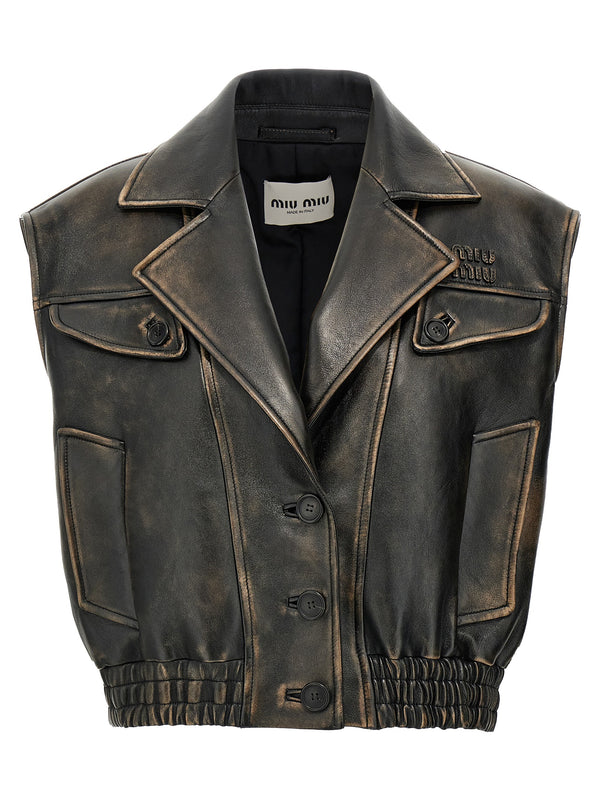 Logo Nappa Vest Gilet Marrone