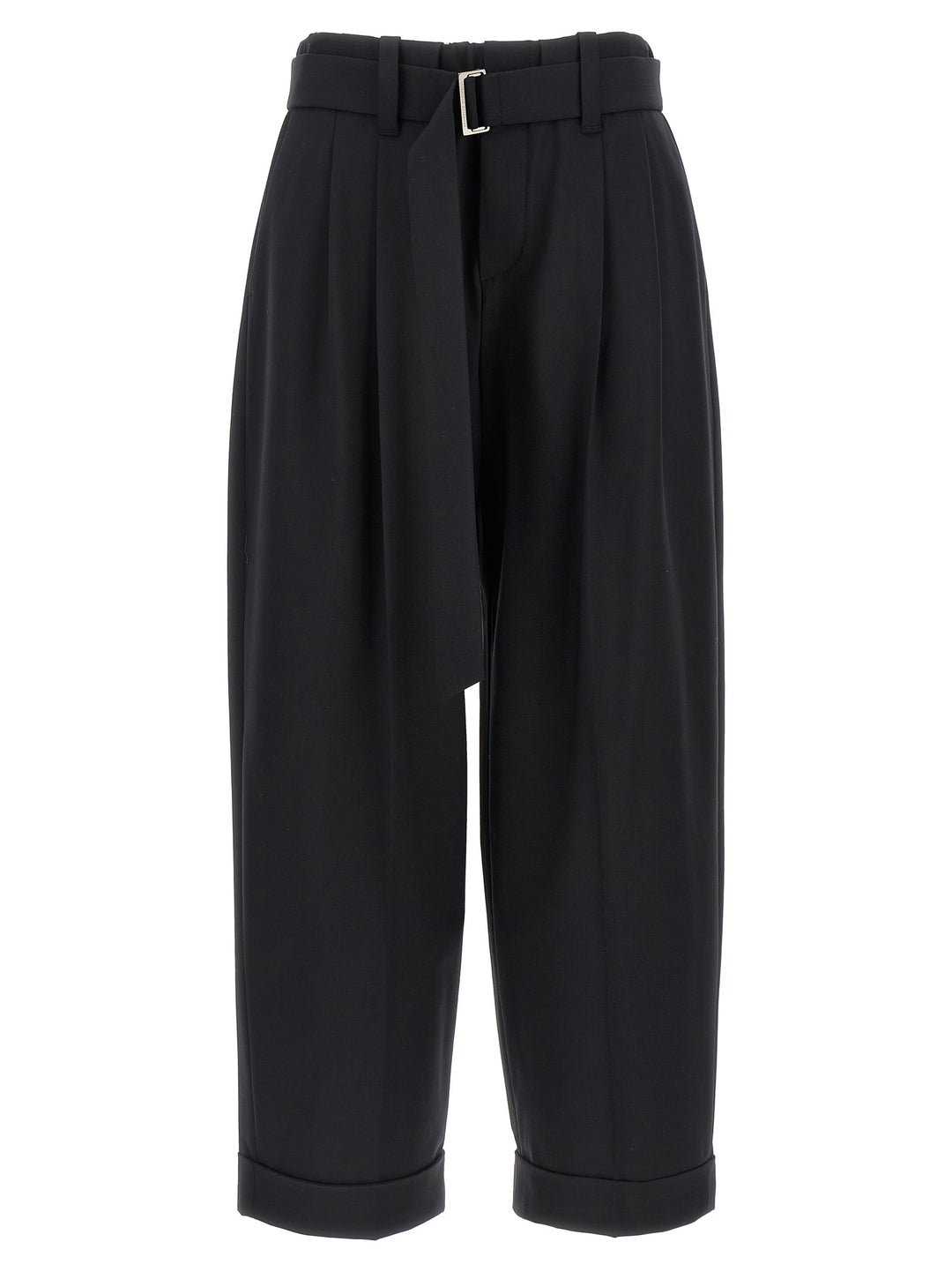 Brunello Cucinelli Belt Wool Pantaloni - Nero | 930fdd5d263fc7b651f299ce47d0f0056fb233a8