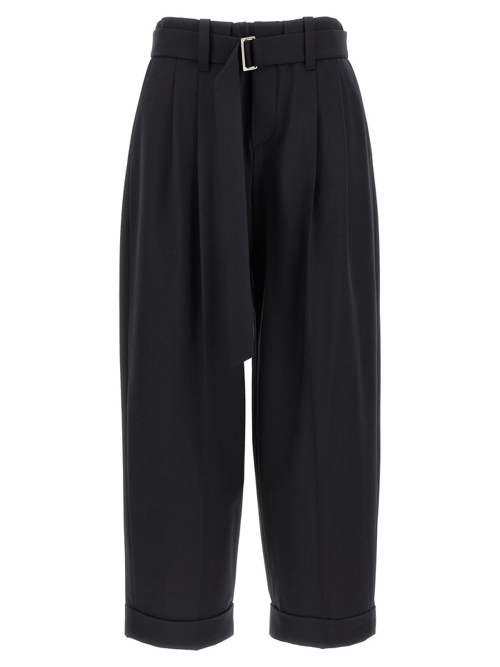 Brunello Cucinelli Belt Wool Pantaloni - Nero | 930fdd5d263fc7b651f299ce47d0f0056fb233a8