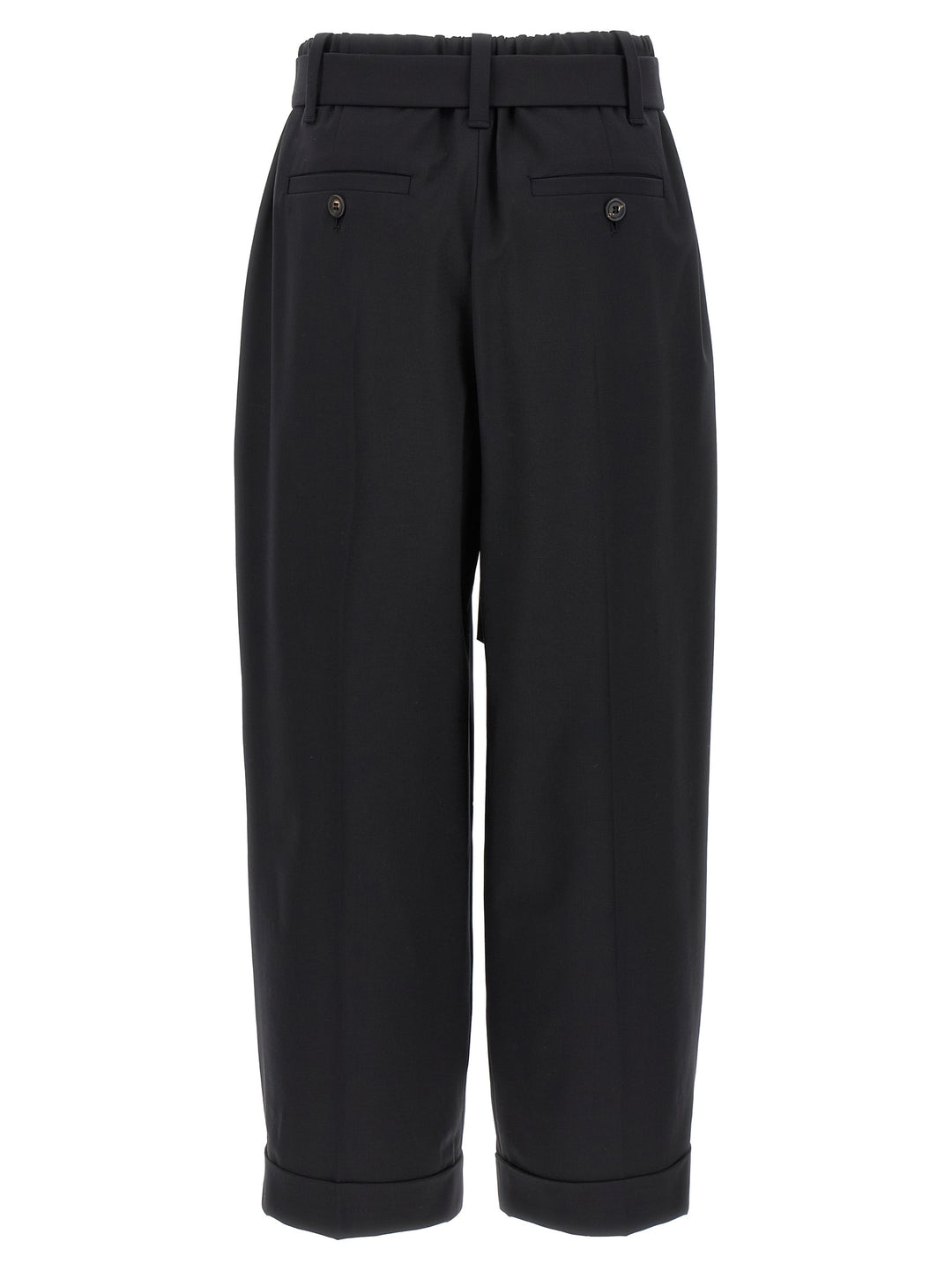 Brunello Cucinelli Belt Wool Pantaloni - Nero | 2bc28616890fdcfe8f049ff728878b8339405402