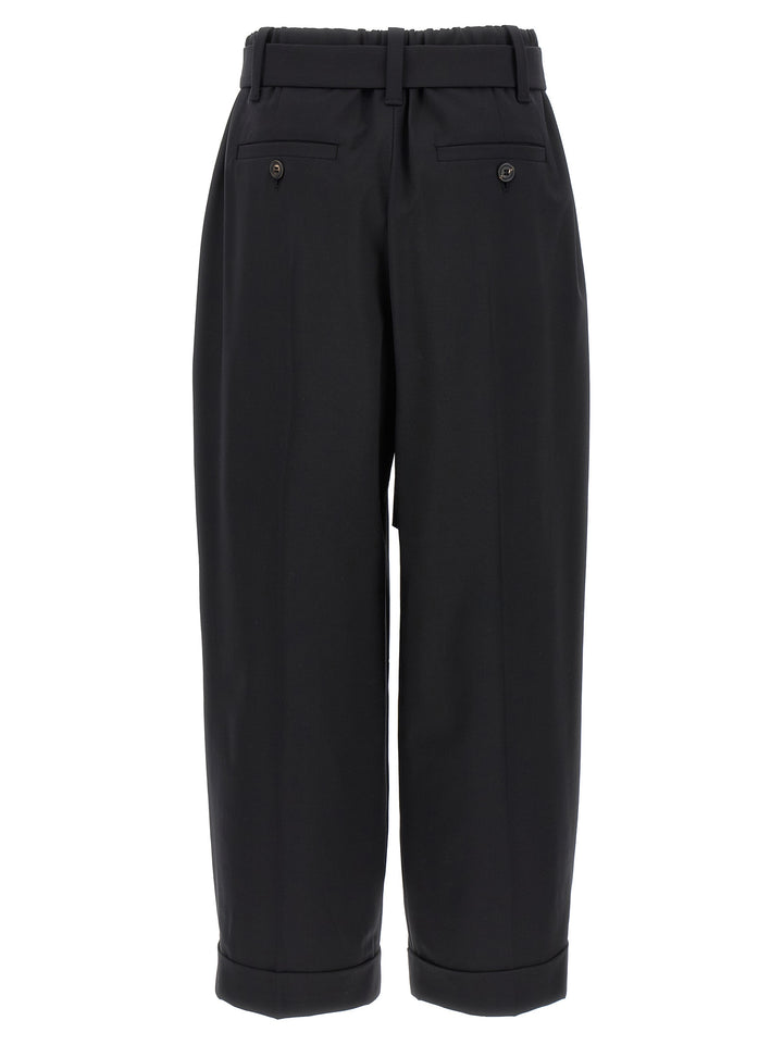 Brunello Cucinelli Belt Wool Pantaloni - Nero | 2bc28616890fdcfe8f049ff728878b8339405402