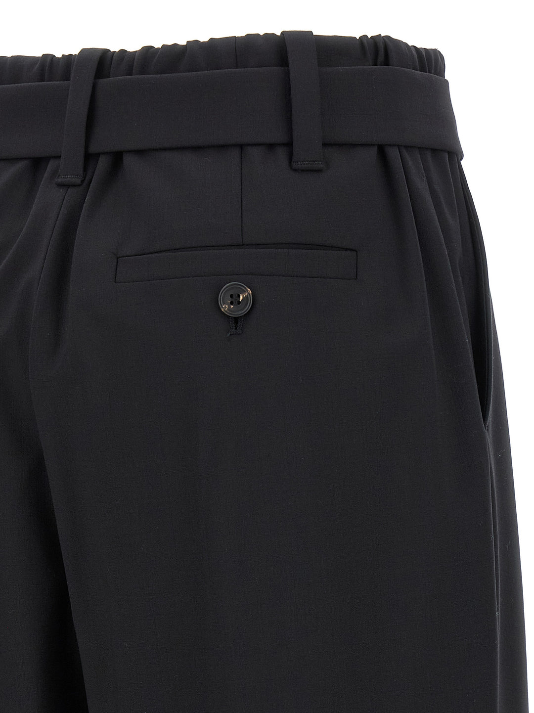 Brunello Cucinelli Belt Wool Pantaloni - Nero | 7a24f2301475b90799dce495359445b12e9ae918