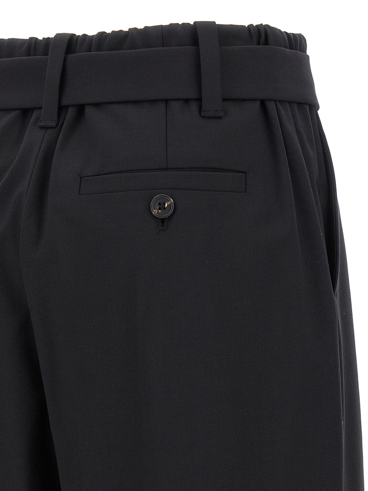Brunello Cucinelli Belt Wool Pantaloni - Nero | 7a24f2301475b90799dce495359445b12e9ae918