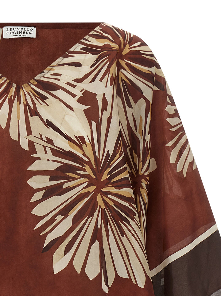 Brunello Cucinelli Silk Scarf Blouse Camicie - Bordeaux | 4e57ccaad1a0554f2126b700a0392c4f1b500cf4