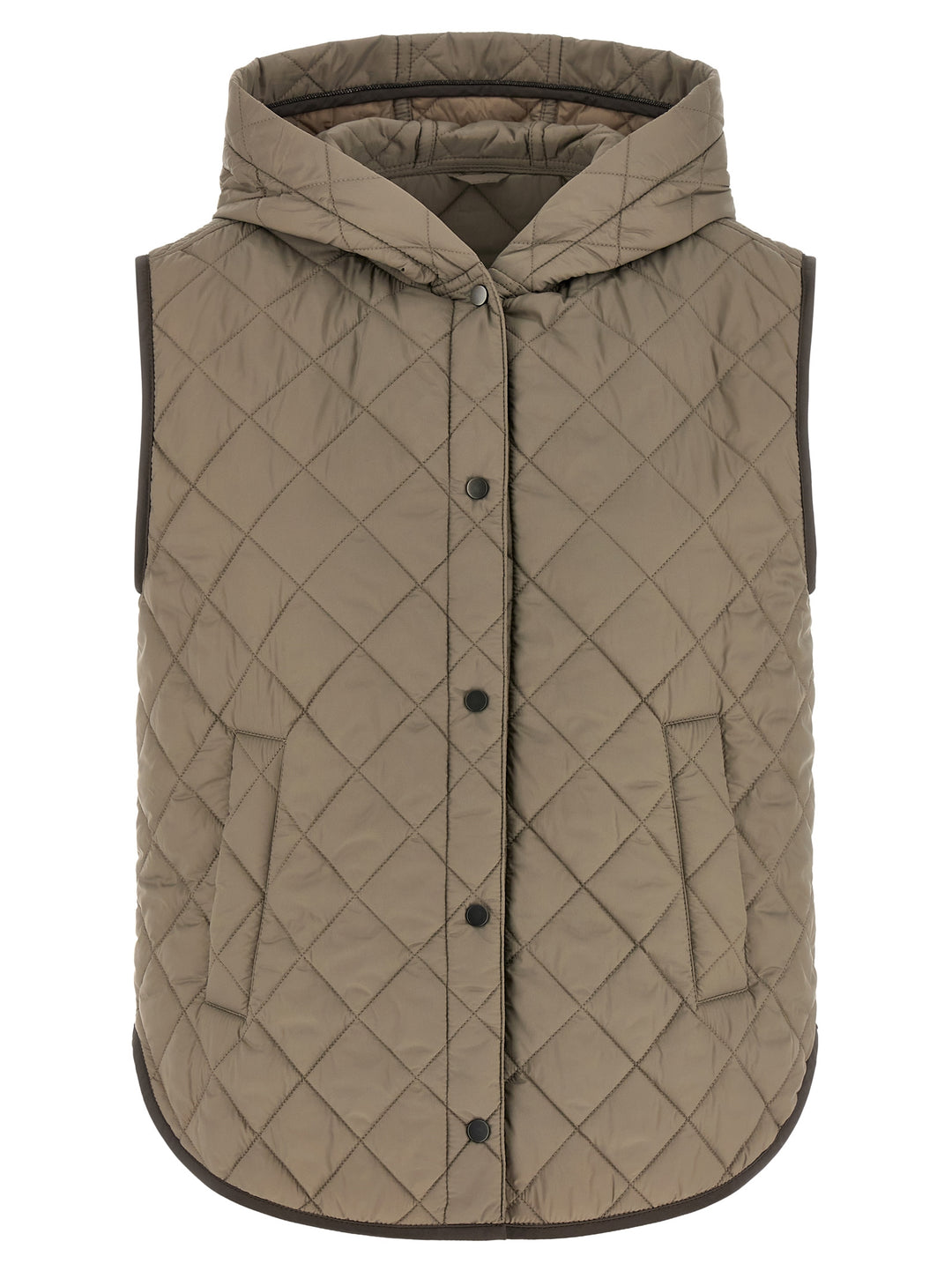 Brunello Cucinelli Quilted Vest Gilet - Marrone | 200f3acda5451b5c85a7152df020566036eb9fbe