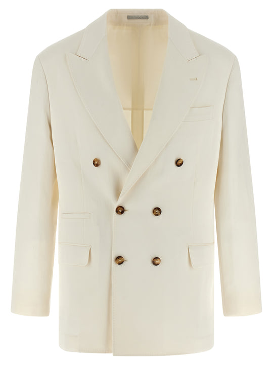 Linen Silk Blazer Bianco