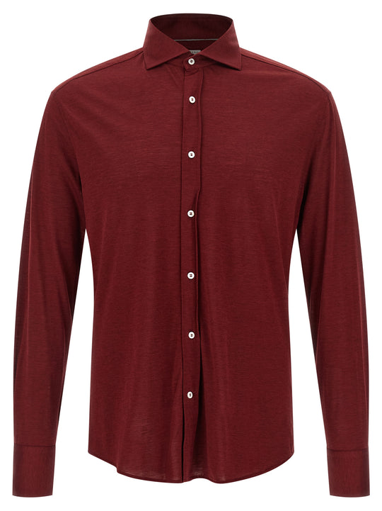 Silk And Cotton Shirt Camicie Bordeaux