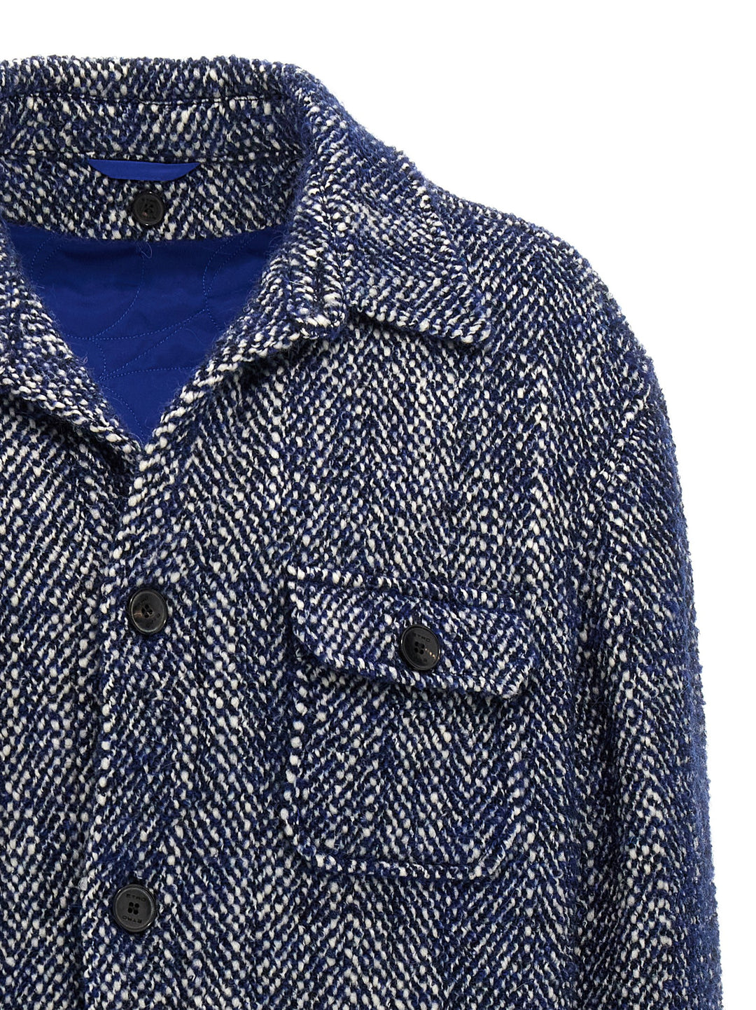 Etro Chevron Wool Jacket Puffer Jackets - Blu | fbf461bd71ede965b96fbfe4ad6b7ab96246c496