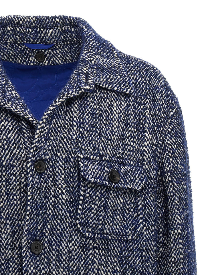 Etro Chevron Wool Jacket Puffer Jackets - Blu | fbf461bd71ede965b96fbfe4ad6b7ab96246c496
