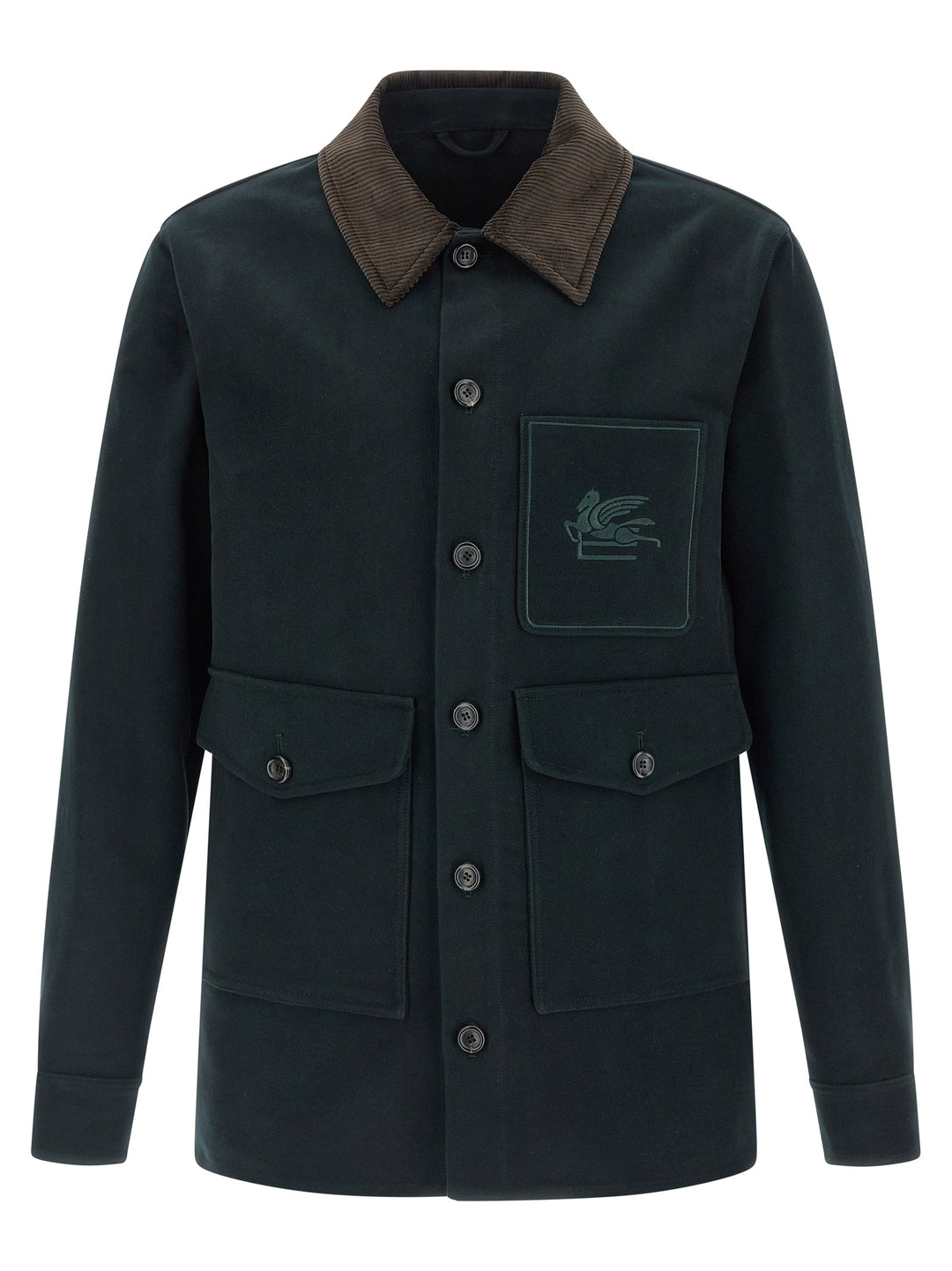 Etro Pegaso Puffer Jackets - Verde | 54b30e3fe568fb640c42b37da84e863e66710c51