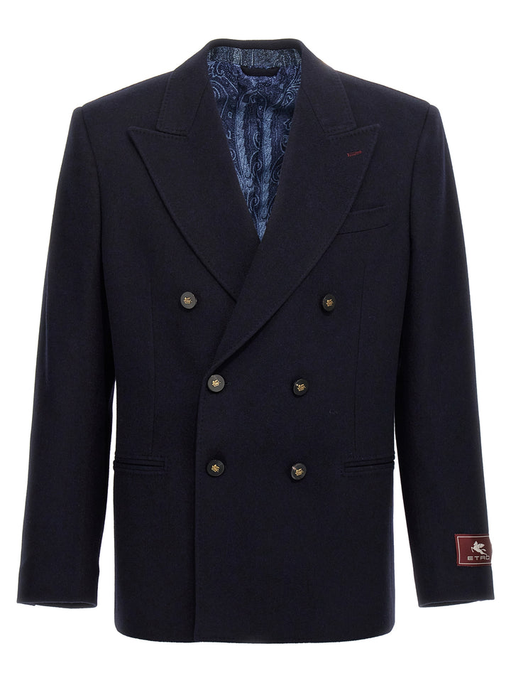 Etro Decorative Basting Blazer - Blu | 7c1527cc0b0593332f260d2240d12630f943bb53